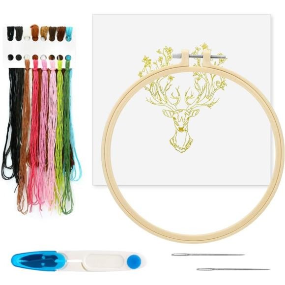 Embroidery Kit for Beginners Adults with Flower Pattern, Cross Stitch Kits - Picture 4 of 7
